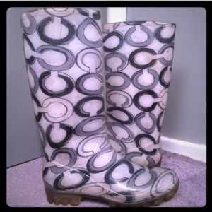 Coach Pixy Printed Op Art Rain Boots